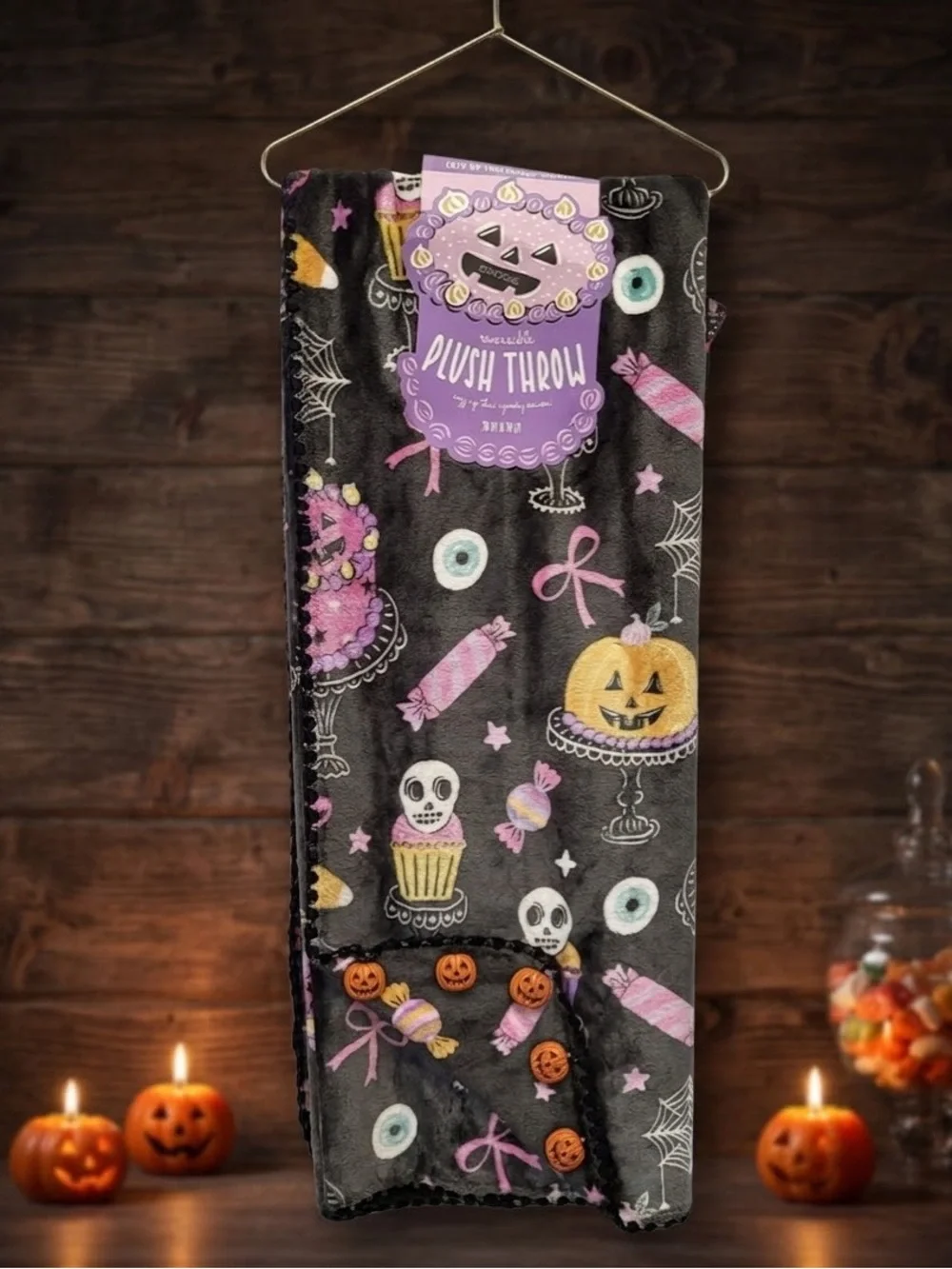 EnVogue Reversible Plush Halloween Throw Blanket 50x70 Inch New Tags